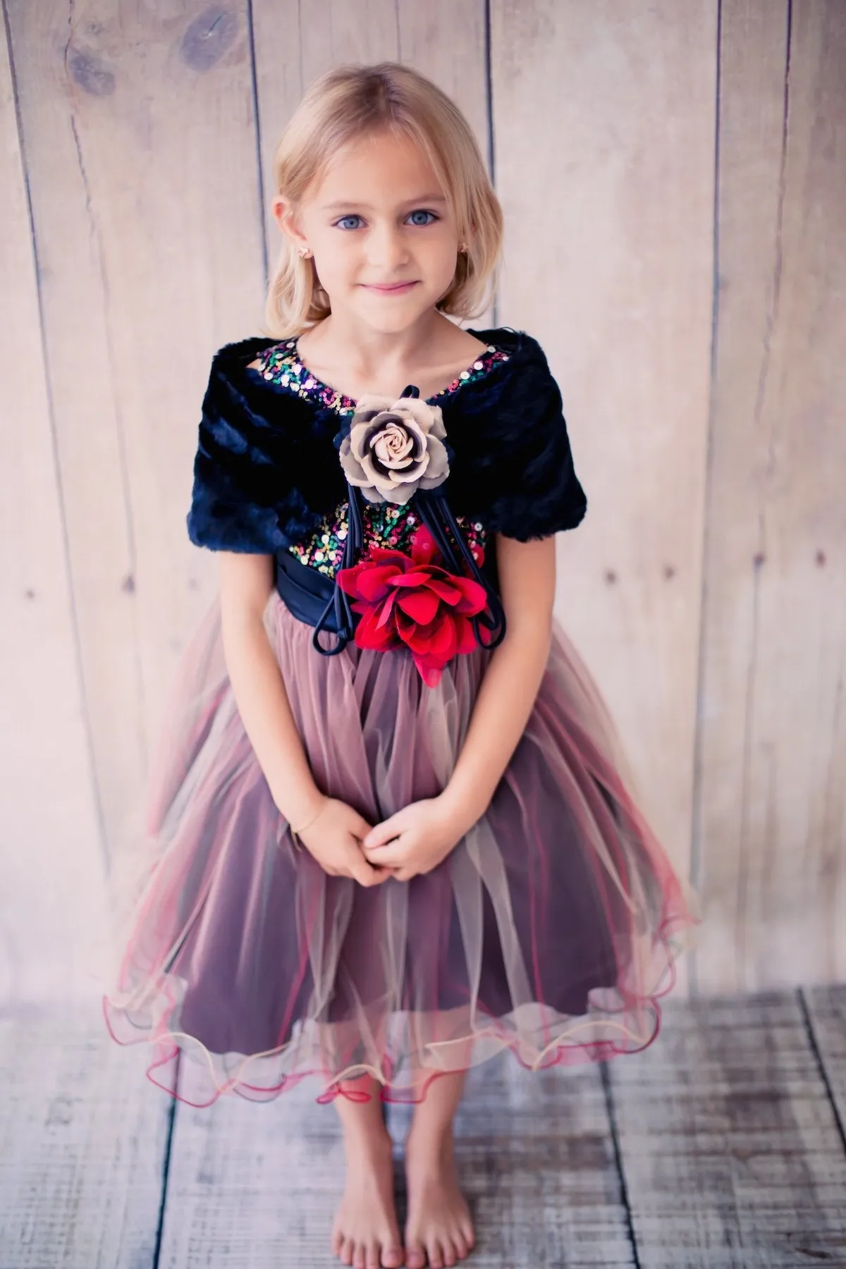 232 Elegant Fur Shawl for Girls