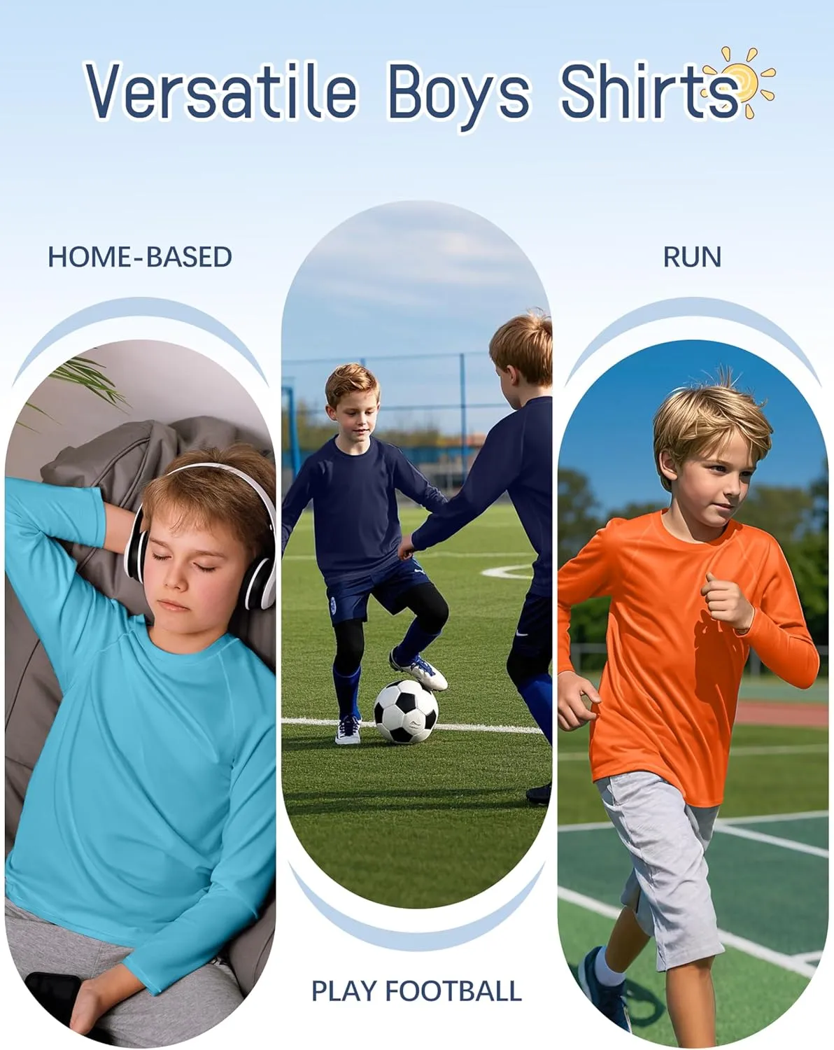 4 Pack Boys' Rash Guard Youth Neon Shirts SPF Long Sleeve Swim Shirts Quick Dry Sun Protection Swimwear for Kids