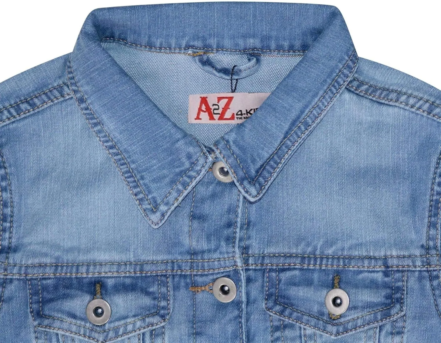 A2Z Kids Girls Jackets Designer Light Blue Denim Jeans Jacket Stylish Fashion Coats