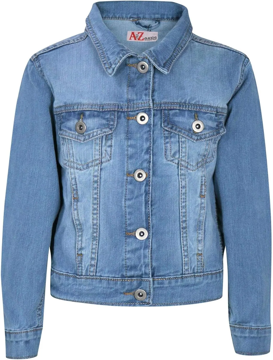 A2Z Kids Girls Jackets Designer Light Blue Denim Jeans Jacket Stylish Fashion Coats