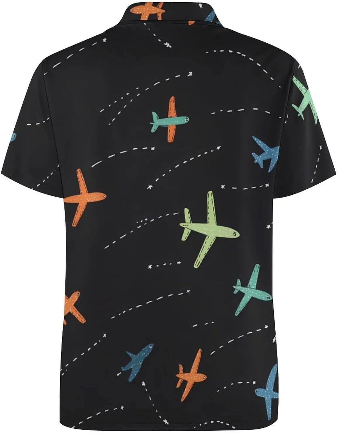 Airplane Mens Polo Shirts Quick Dry Short Sleeve T-shirts Slim Tennis Collared Tees Tops