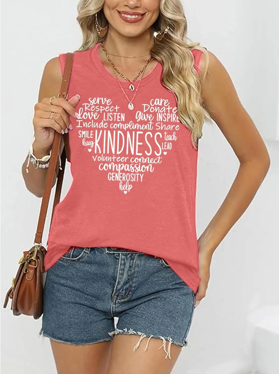 ALUS Womens Graphic Tank Tops Summer T Shirts Sleeveless Casual Loose Tunic Blouses