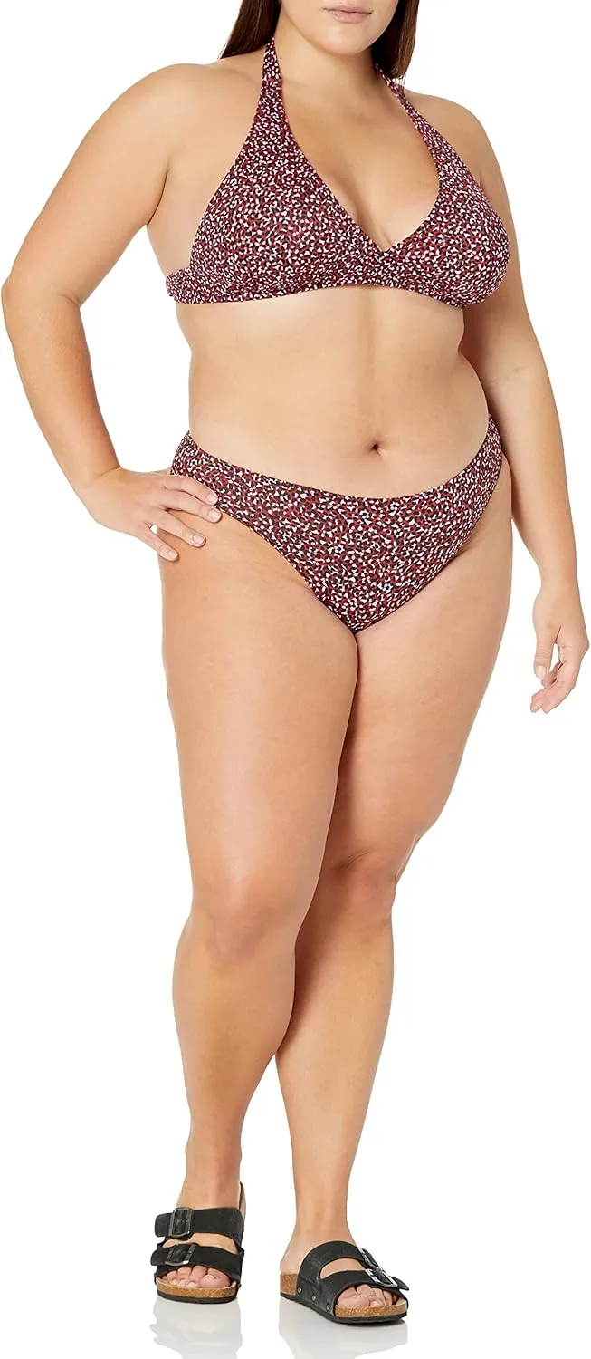 Amazon Essentials Women's Light-Support Tie Halter Bikini Swimsuit Top (Available in Plus Size)