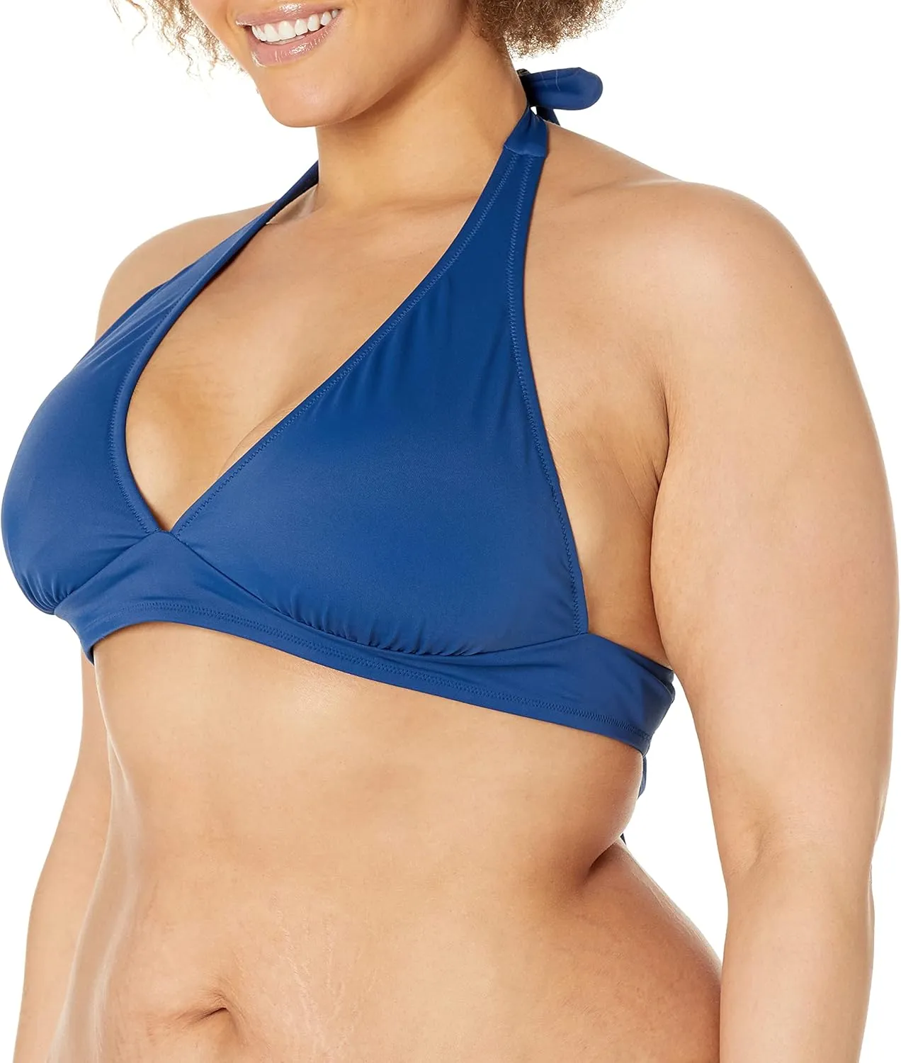 Amazon Essentials Women's Light-Support Tie Halter Bikini Swimsuit Top (Available in Plus Size)