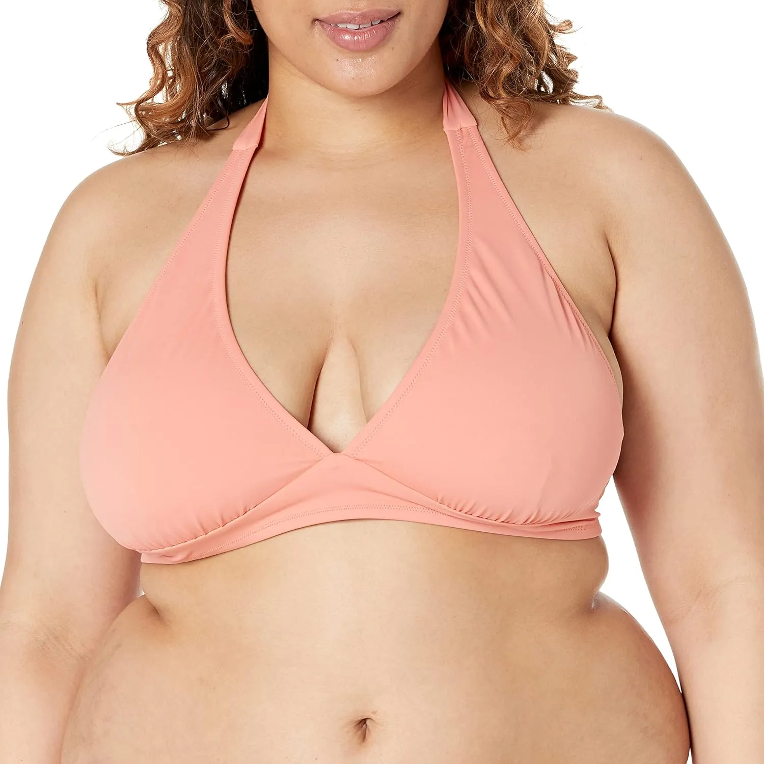Amazon Essentials Women's Light-Support Tie Halter Bikini Swimsuit Top (Available in Plus Size)