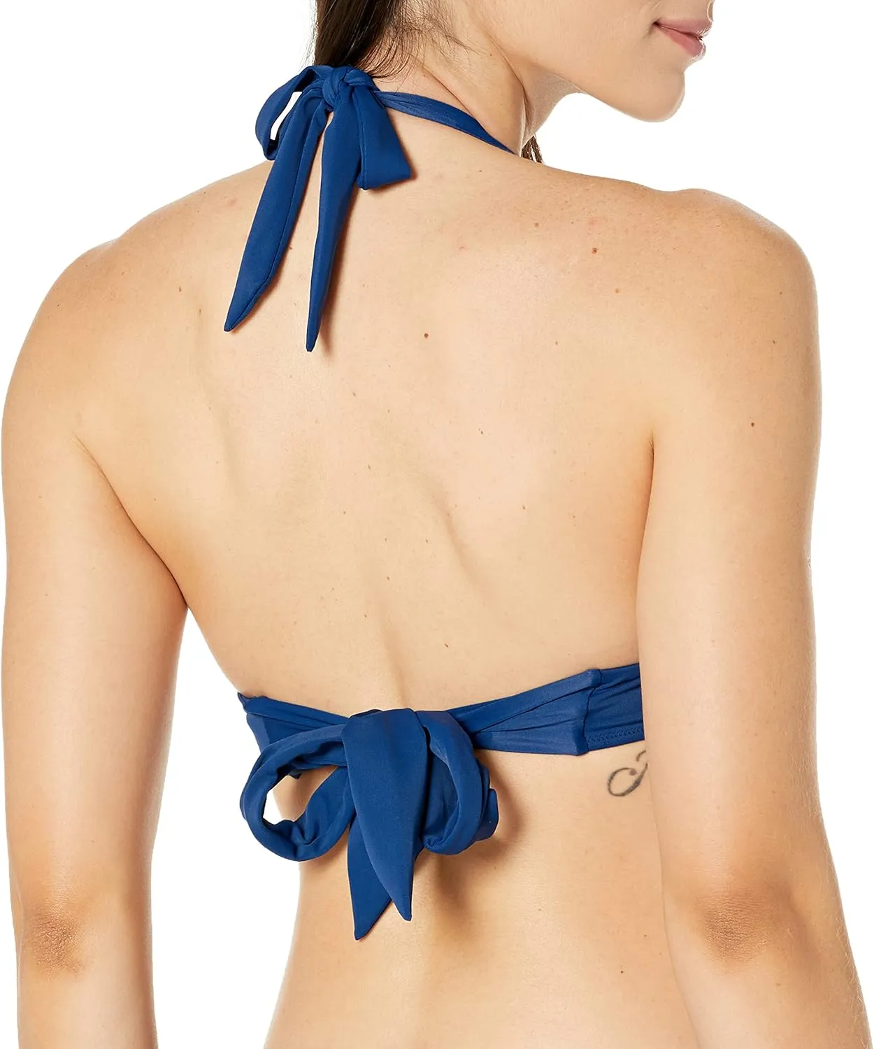 Amazon Essentials Women's Light-Support Tie Halter Bikini Swimsuit Top (Available in Plus Size)