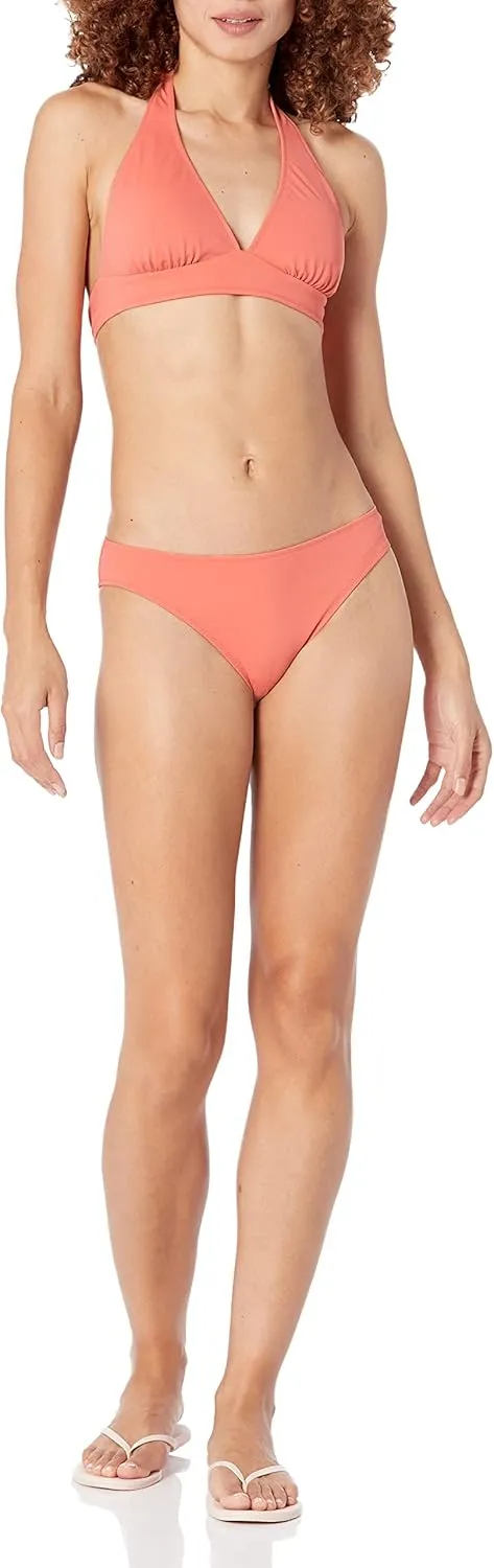 Amazon Essentials Women's Light-Support Tie Halter Bikini Swimsuit Top (Available in Plus Size)