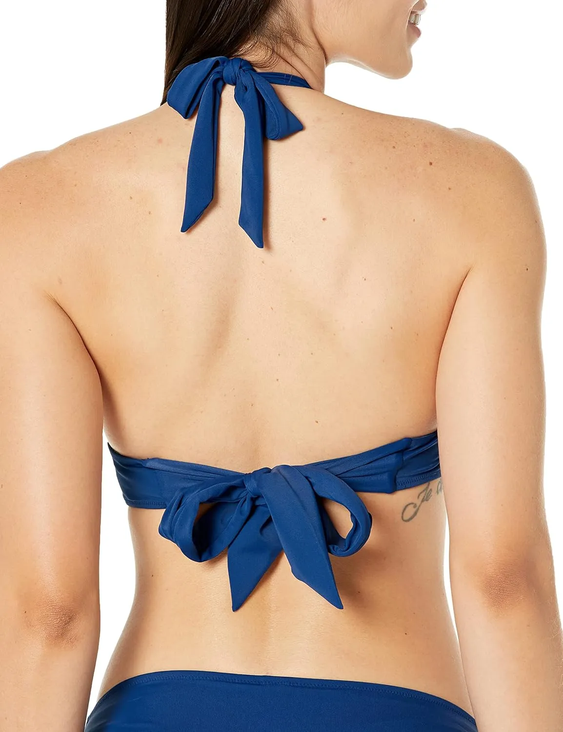 Amazon Essentials Women's Light-Support Tie Halter Bikini Swimsuit Top (Available in Plus Size)