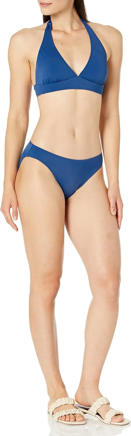 Amazon Essentials Women's Light-Support Tie Halter Bikini Swimsuit Top (Available in Plus Size)