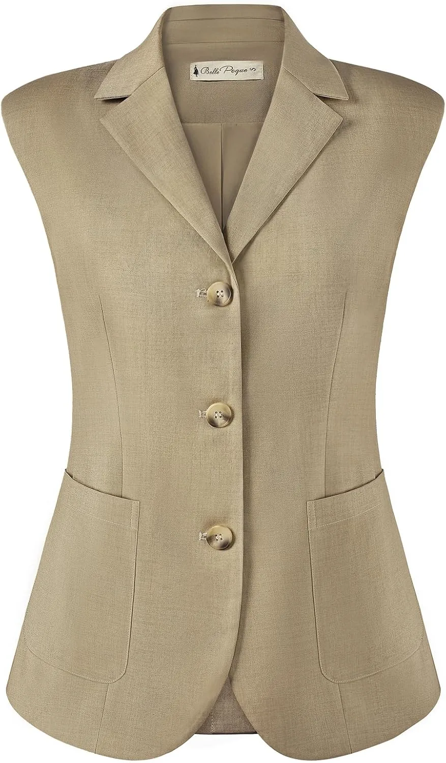 Belle Poque Vest for Women Business Casual Sleeveless Blazer Suit Vest Tops Light Jackets Blazers with Pockets
