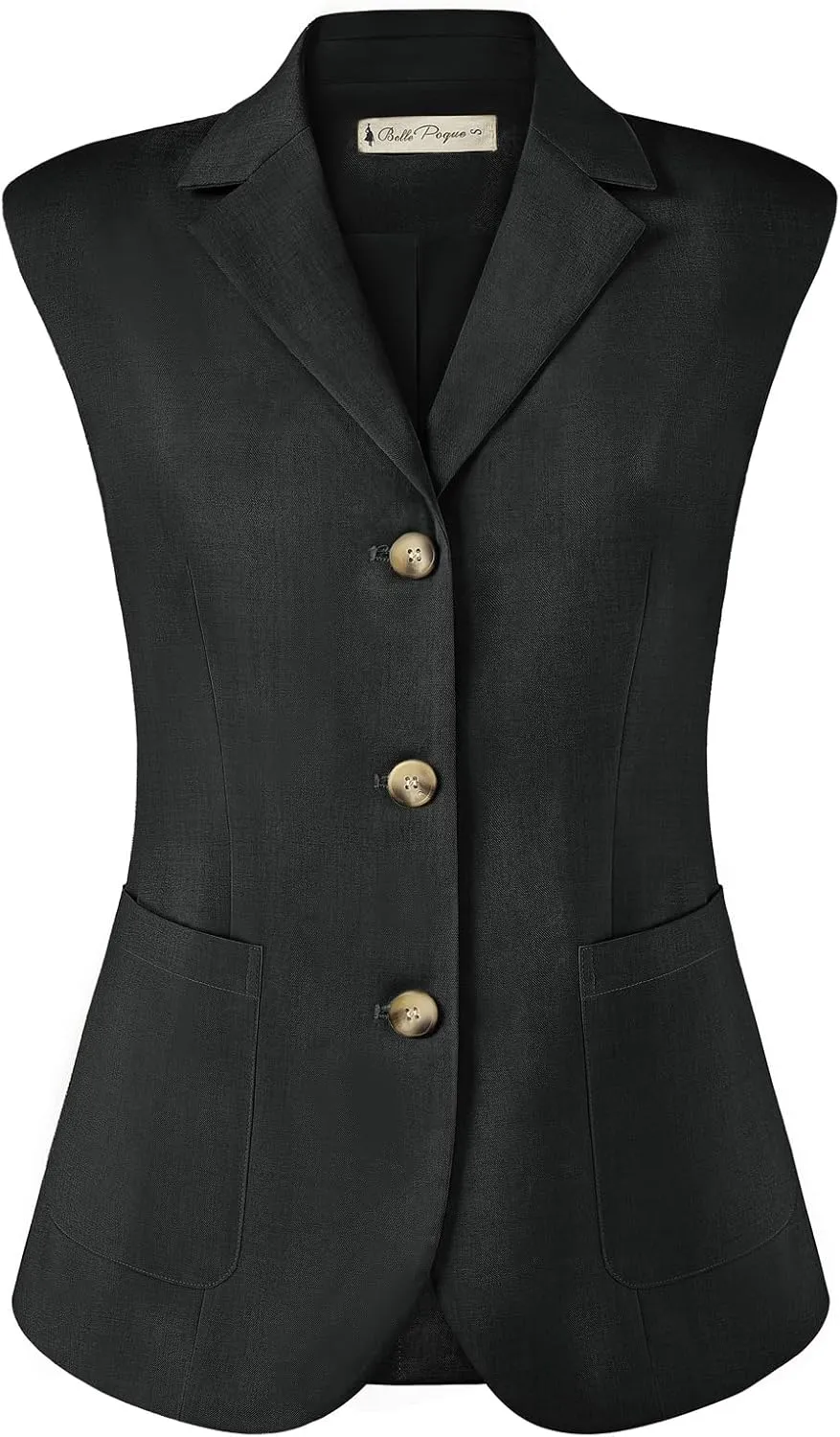 Belle Poque Vest for Women Business Casual Sleeveless Blazer Suit Vest Tops Light Jackets Blazers with Pockets