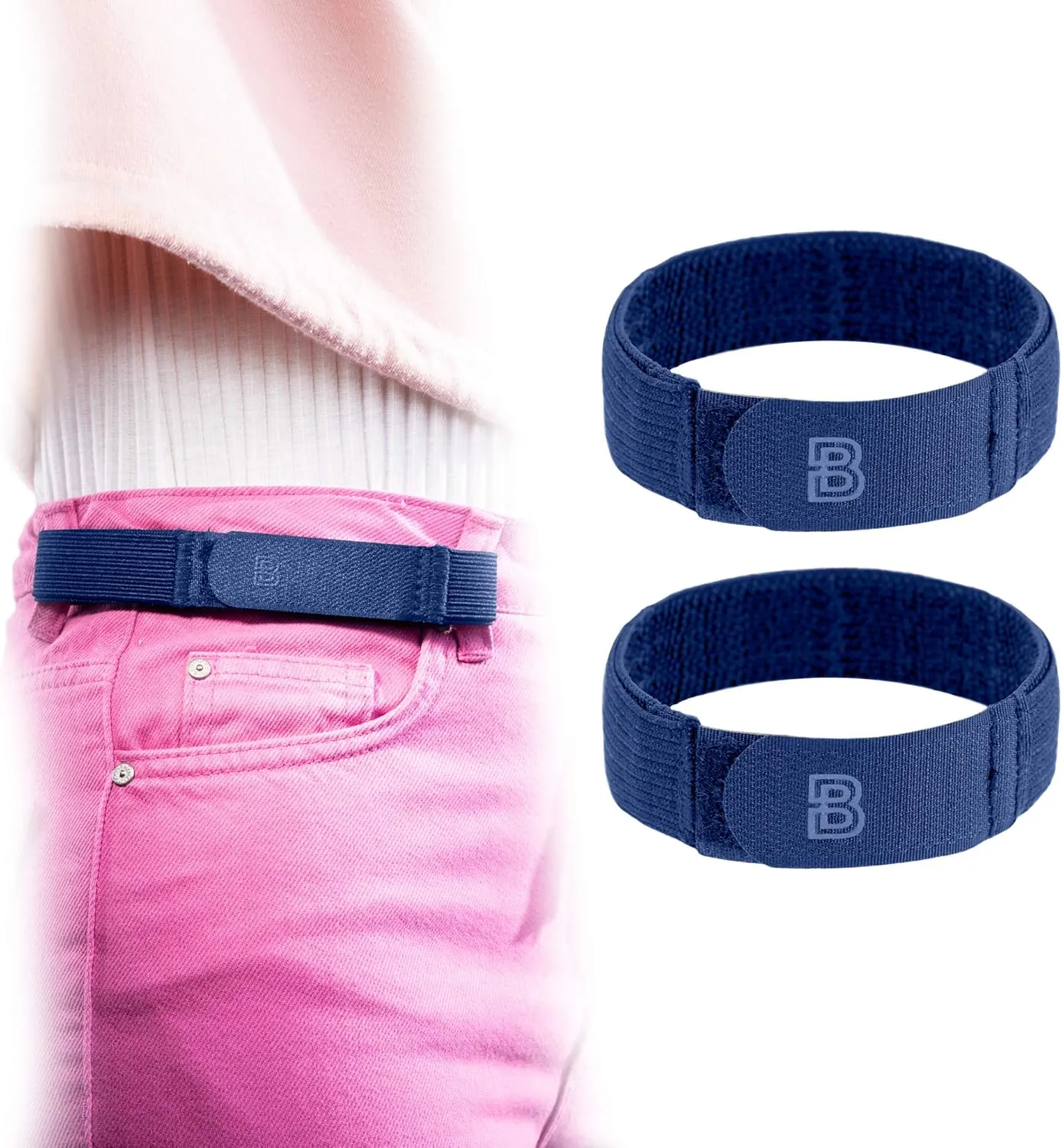 BeltBro For Women No Buckle Elastic Belt  Fits 1 Inch Belt Loops, Easy To Use