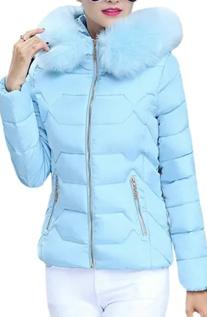 BOFETA Womens Casual Light Weight Slim Parka Puffer Thickened Pockets Down Jackets with Removable Hood