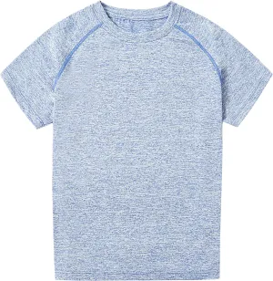 Boy's Quick Dry Short-Sleeve T-Shirts Active T Shirts for Boys 3-12 Years Old