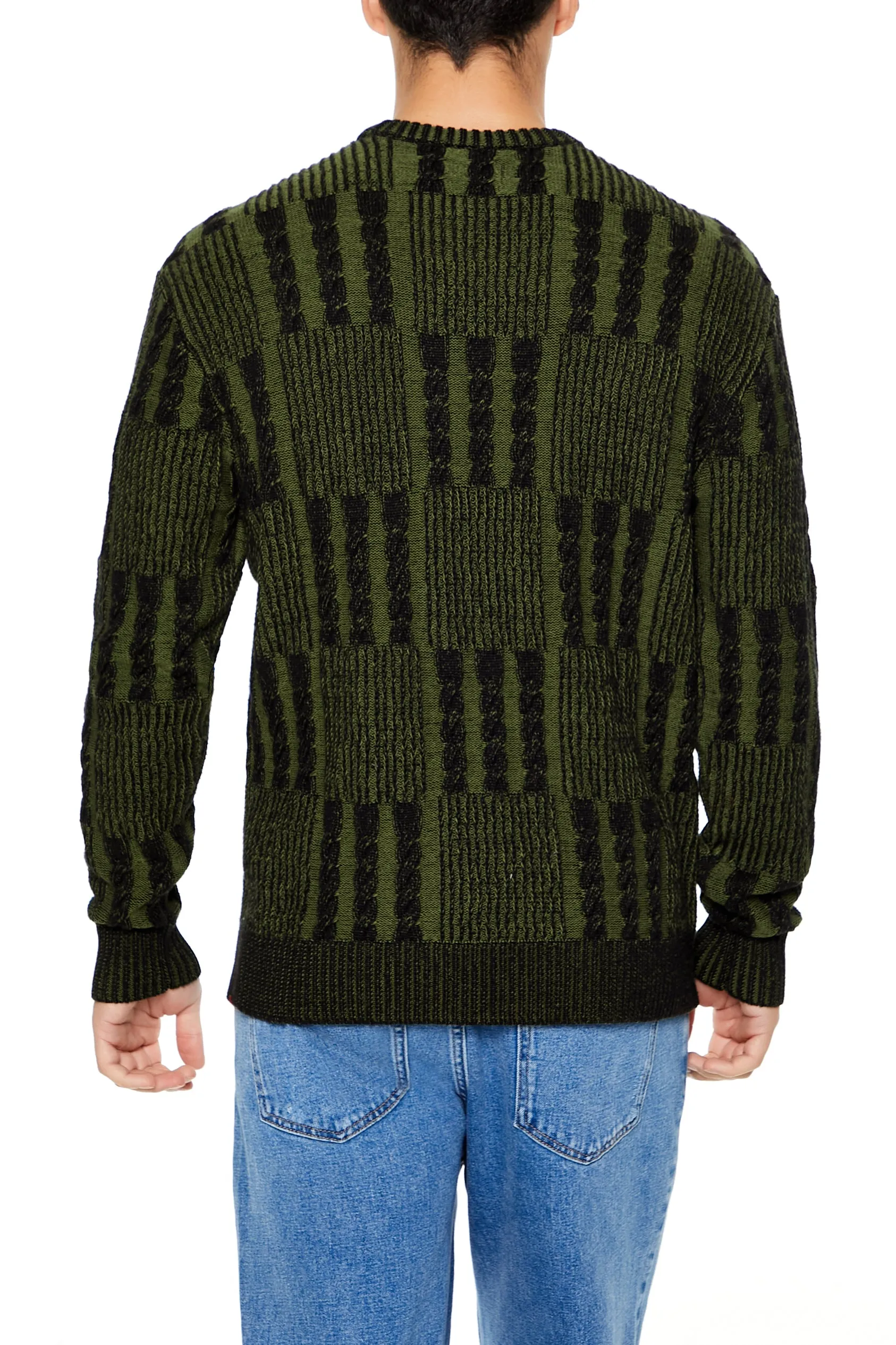 Checkered Cable Knit Sweater