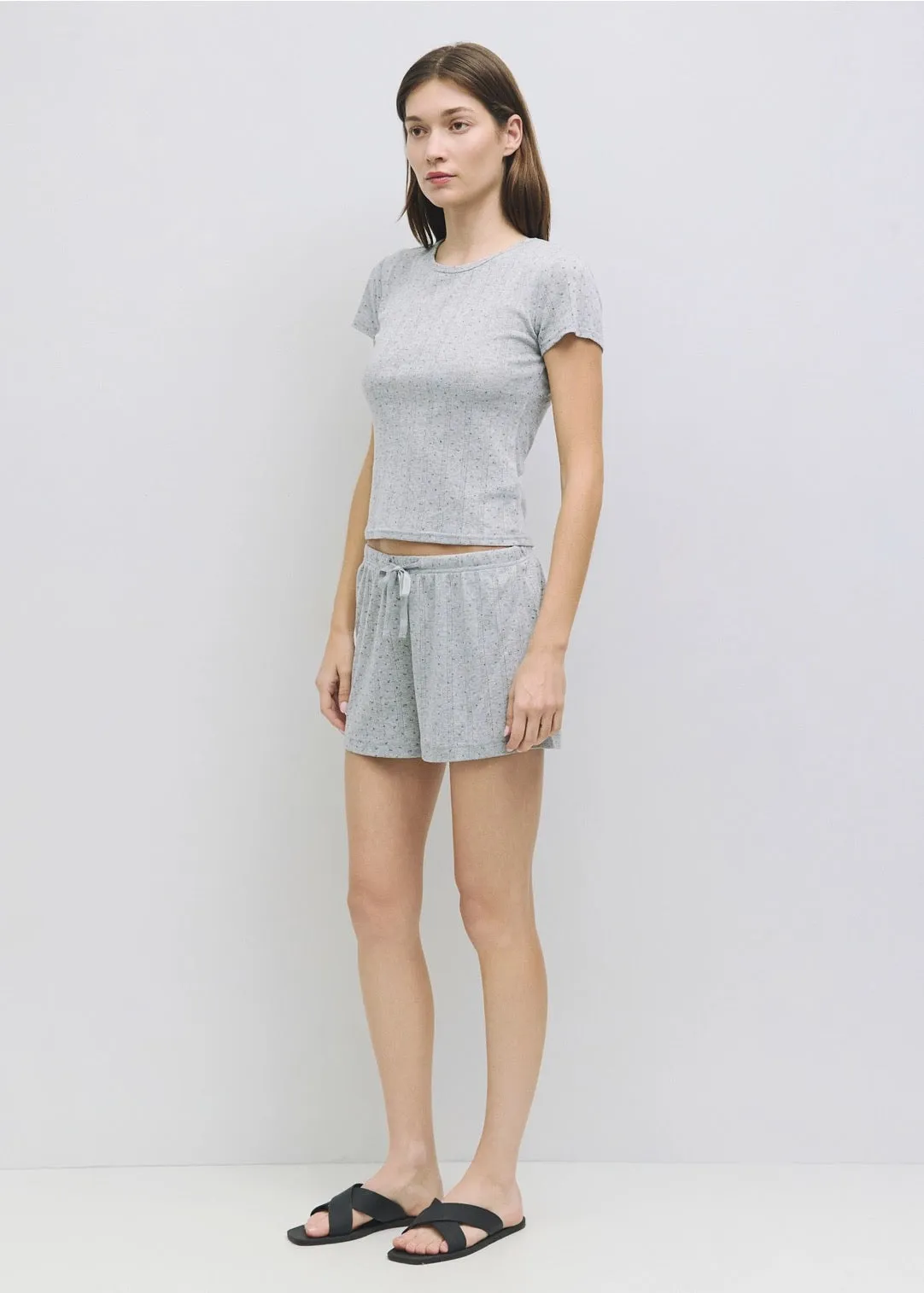 Cherie Shorts | Floral Pointelle Knit