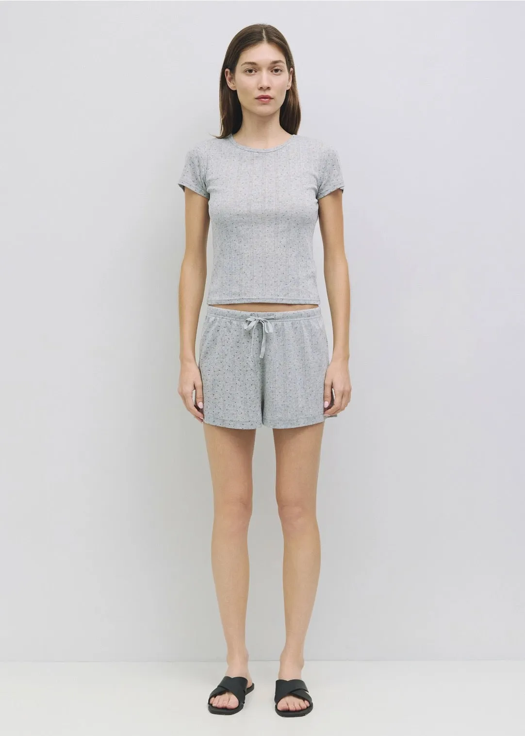 Cherie Shorts | Floral Pointelle Knit