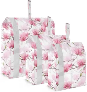 Cherry Blossoms Flower Pink Packing Cubes for Travel 3 Set Travel Organizer Bags Luggage Cubes for Easy Packing
