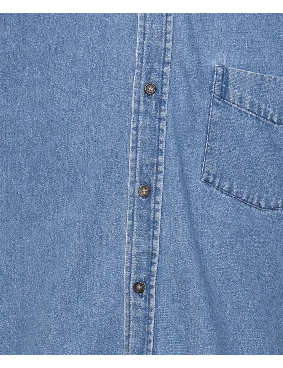 Classic Medium Wash Denim Shirt - L