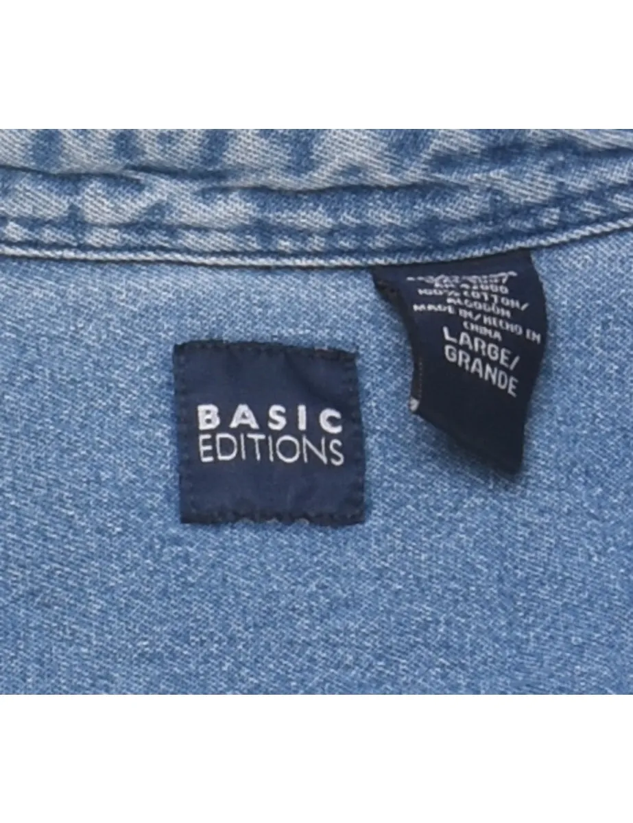 Classic Medium Wash Denim Shirt - L