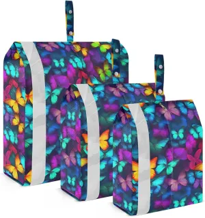Colorful Butterfly Packing Cubes for Travel 3 Set Packing Cubes Compression Suitcase Organizer Bags Set for Easy Packing