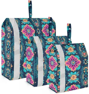 Colorful Woven Tile Packing Cubes for Travel 3 Set Packing Cubes Compression Suitcase Organizer Bags for Easy Packing