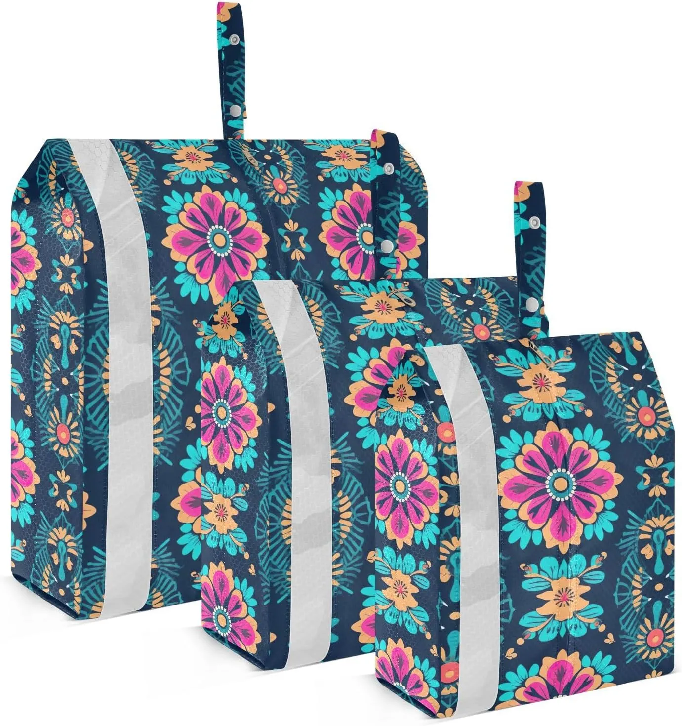 Colorful Woven Tile Packing Cubes for Travel 3 Set Packing Cubes Compression Suitcase Organizer Bags for Easy Packing
