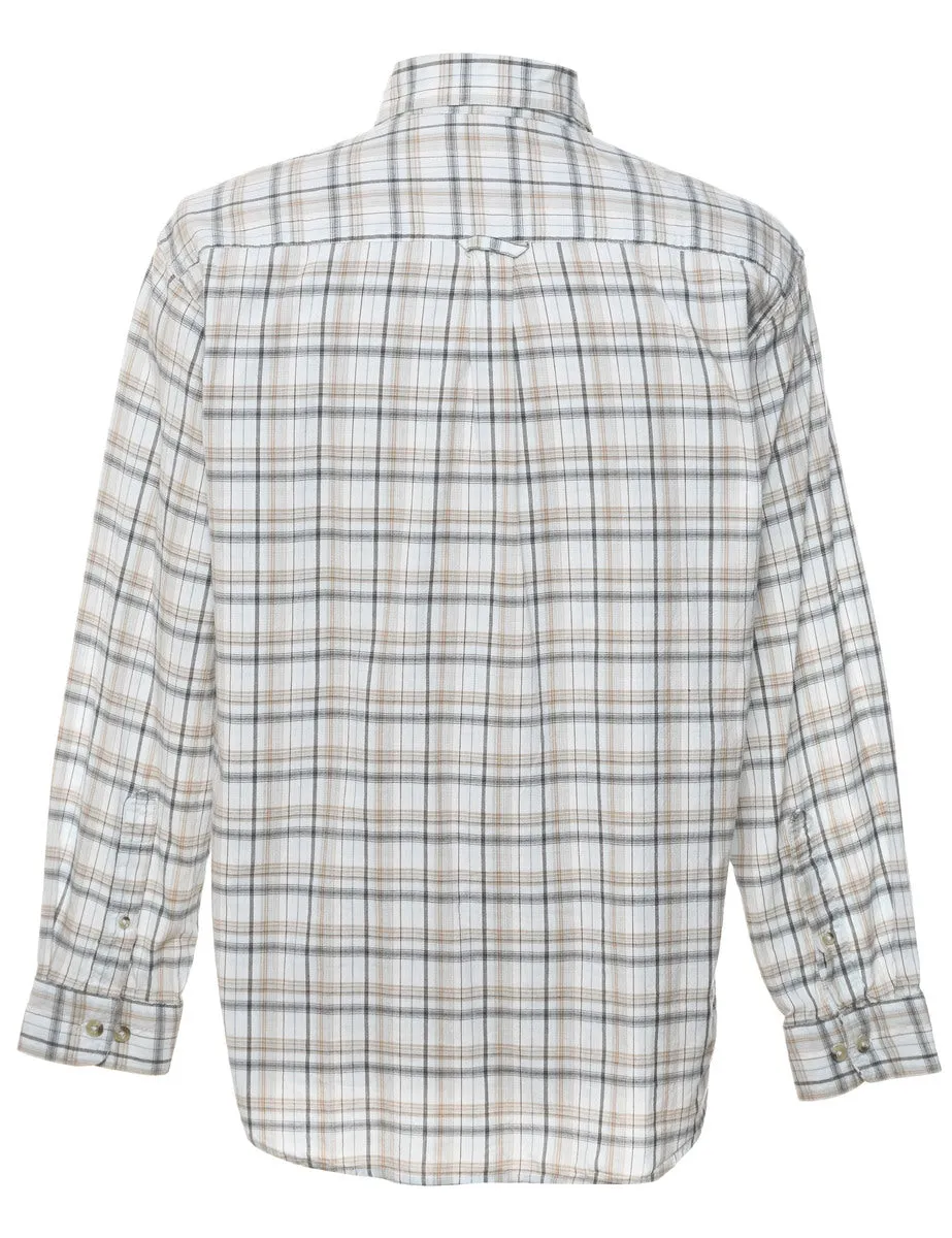 Columbia Checked Beige & Brown Classic Shirt - M