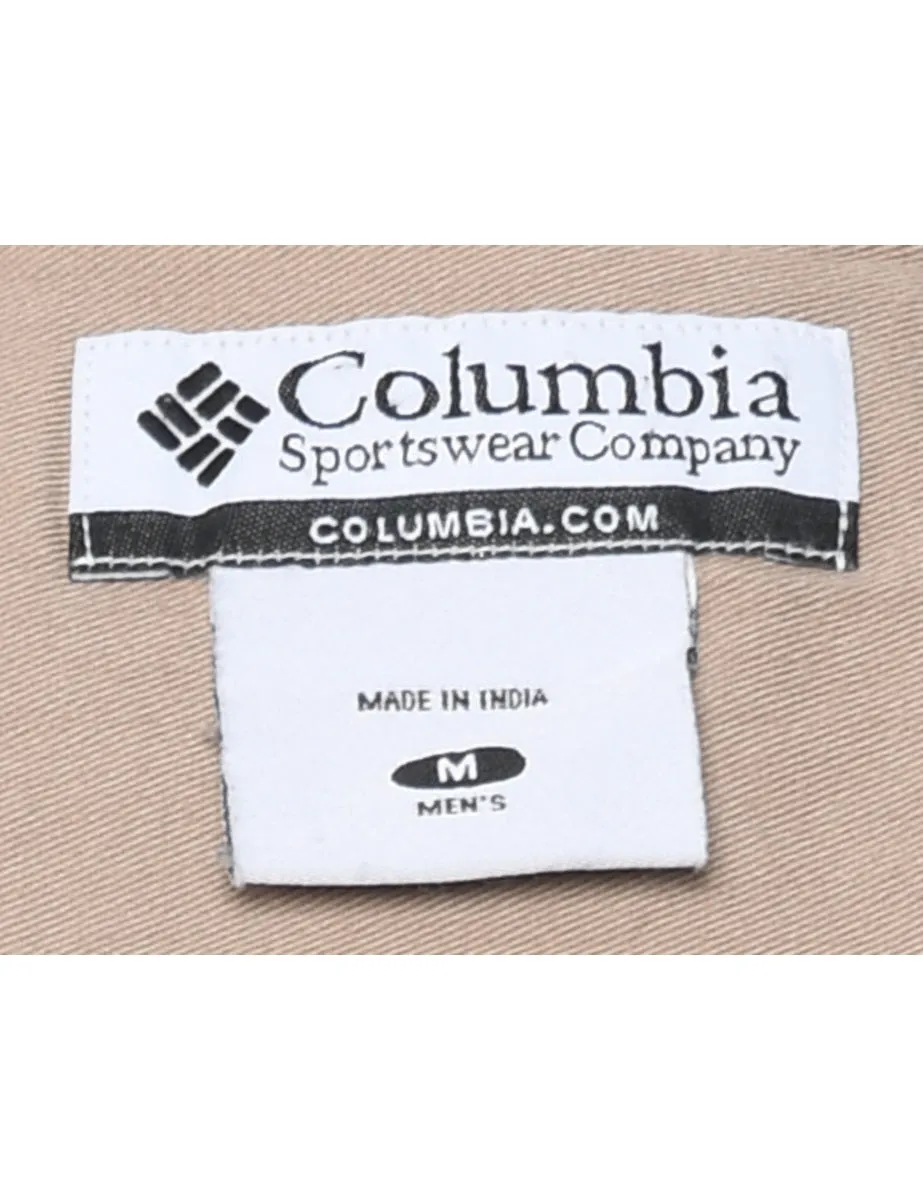 Columbia Checked Beige & Brown Classic Shirt - M