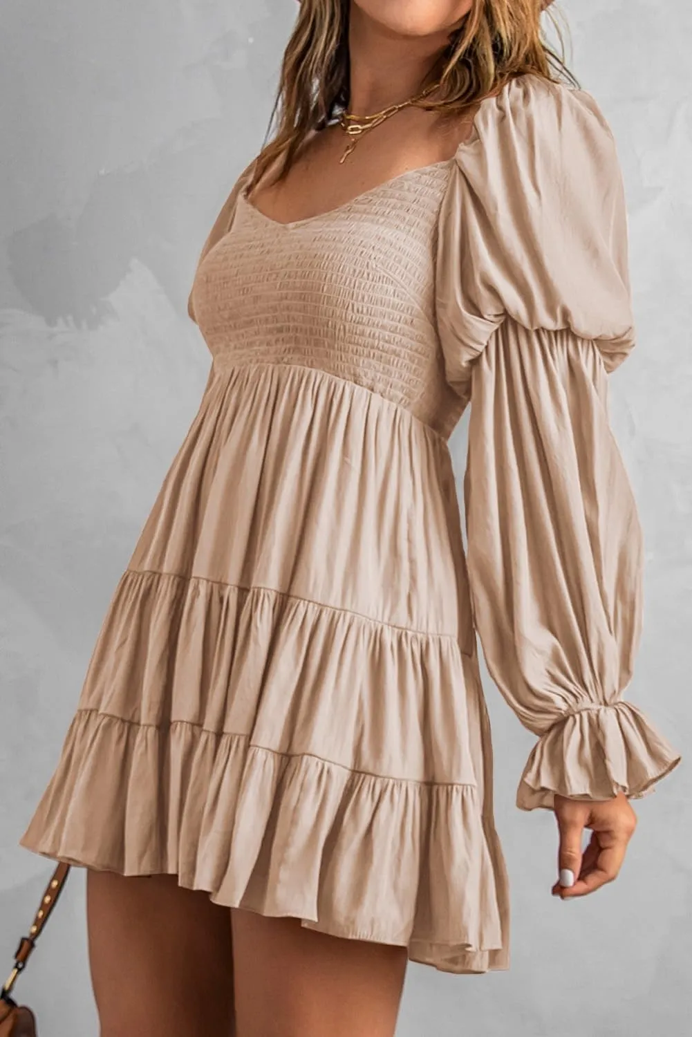 Dokotoo Womens 2025 Spring Summer Dresses Elegant Off The Shoulder V Neck Long Sleeve Ruffle Flowy Mini Short Skater Dresses