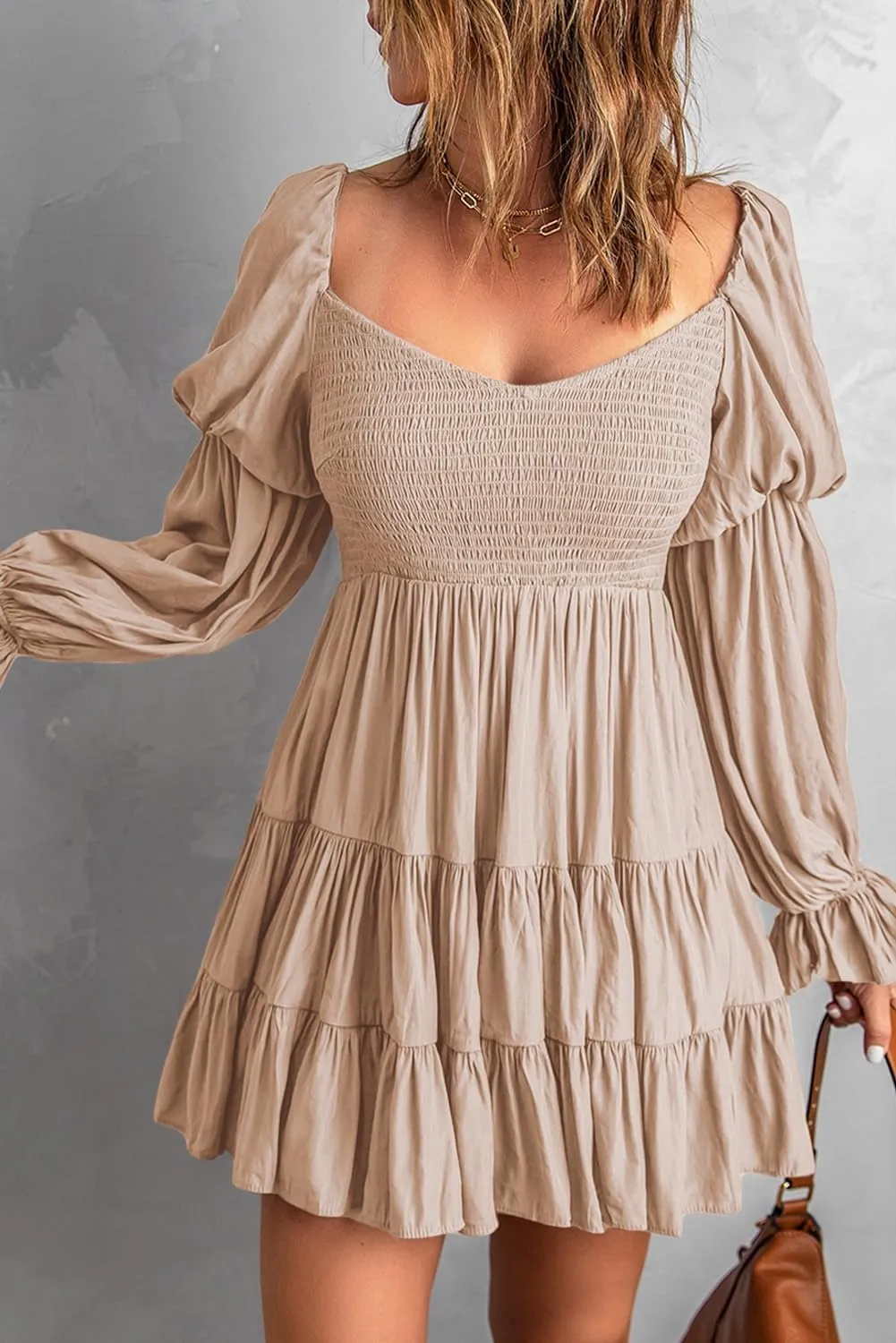 Dokotoo Womens 2025 Spring Summer Dresses Elegant Off The Shoulder V Neck Long Sleeve Ruffle Flowy Mini Short Skater Dresses