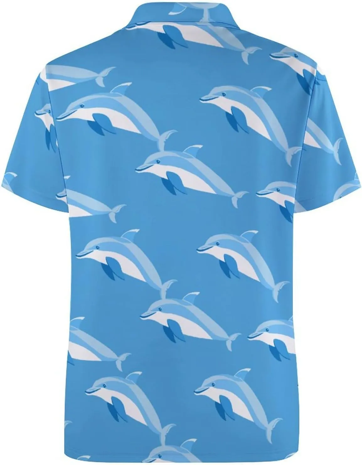 Dolphins Mens Polo Shirts Quick Dry Short Sleeve T-shirts Slim Tennis Collared Tees Tops