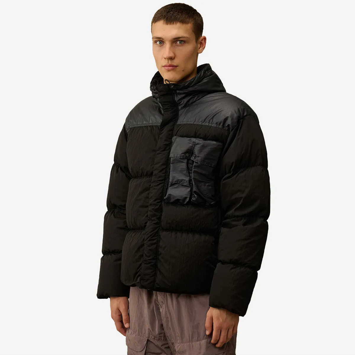 Eco Chrome-R Mixed Goggle Down Jacket - Black