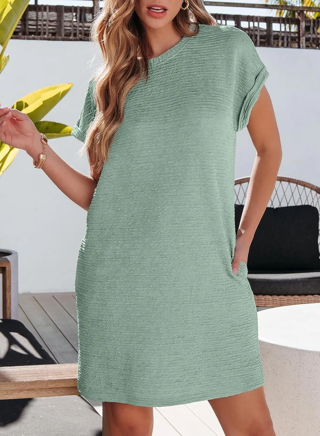 EVALESS Womens Summer Dresses Fashion 2025 Short Sleeve Spring Mini Dress Casual Beach Vacation Clothes Dresses