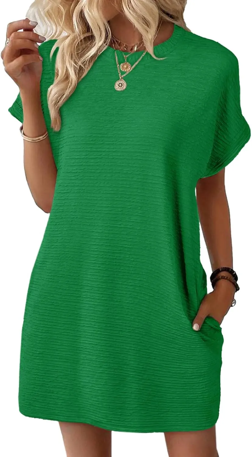 EVALESS Womens Summer Dresses Fashion 2025 Short Sleeve Spring Mini Dress Casual Beach Vacation Clothes Dresses