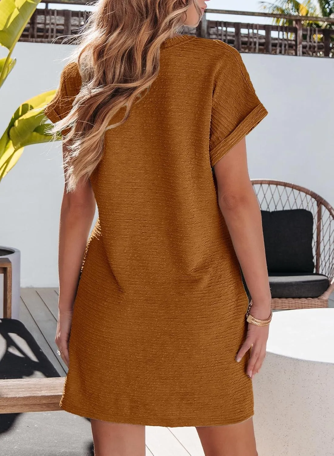 EVALESS Womens Summer Dresses Fashion 2025 Short Sleeve Spring Mini Dress Casual Beach Vacation Clothes Dresses