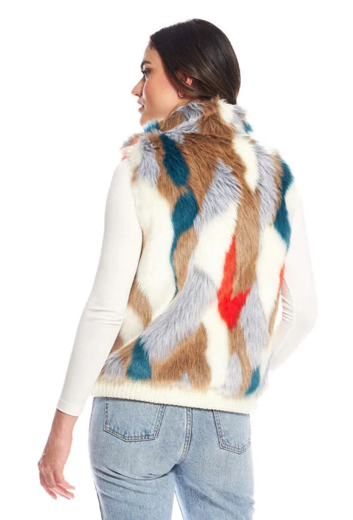 Fabulous Furs Apres Ski Faux Fur Zip Vest - Size Small