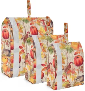 Fall Leaves Bird Packing Cubes for Travel 3 Set Packing Compression Cubes Luggage Bags for Easy Packing