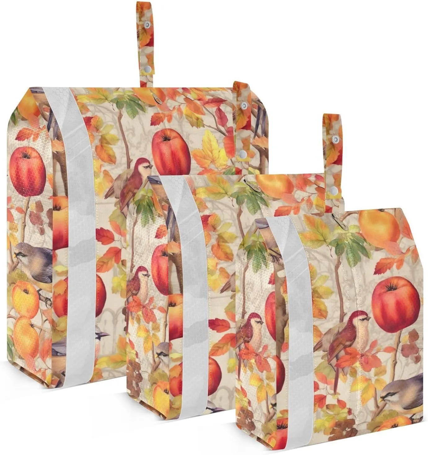 Fall Leaves Bird Packing Cubes for Travel 3 Set Packing Compression Cubes Luggage Bags for Easy Packing