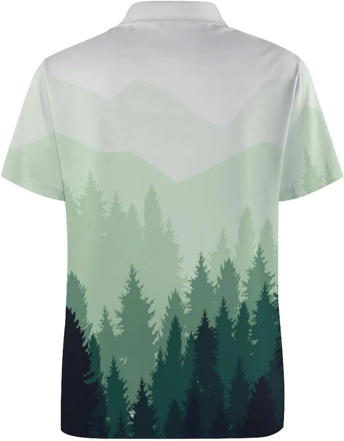 Forest Landscape Mens Polo Shirts Quick Dry Short Sleeve T-shirts Slim Tennis Collared Tees Tops