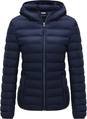 GGleaf Women's Hooded Packable Ultra Light Coat Warm Short Puffer Jacket