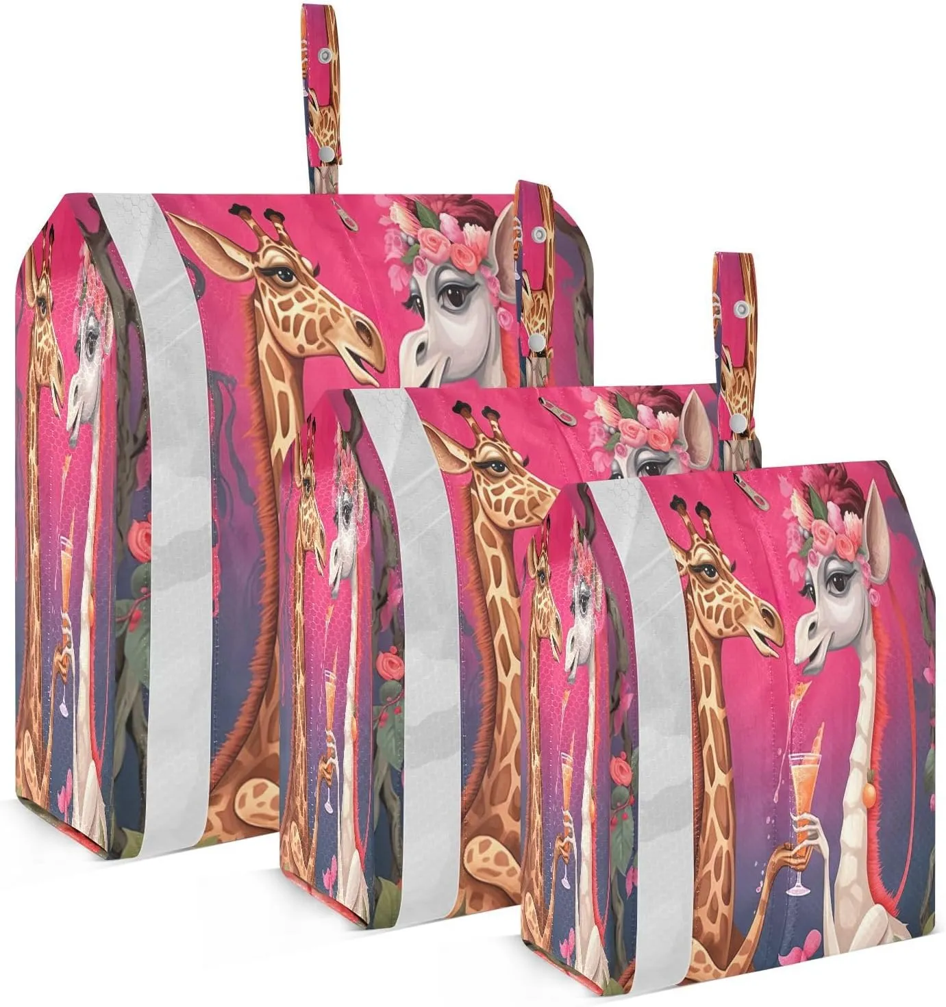 Giraffe Couples Packing Cubes for Travel 3 Set Compression Packing Cube Suitcase Organizer Bags for Easy Packing
