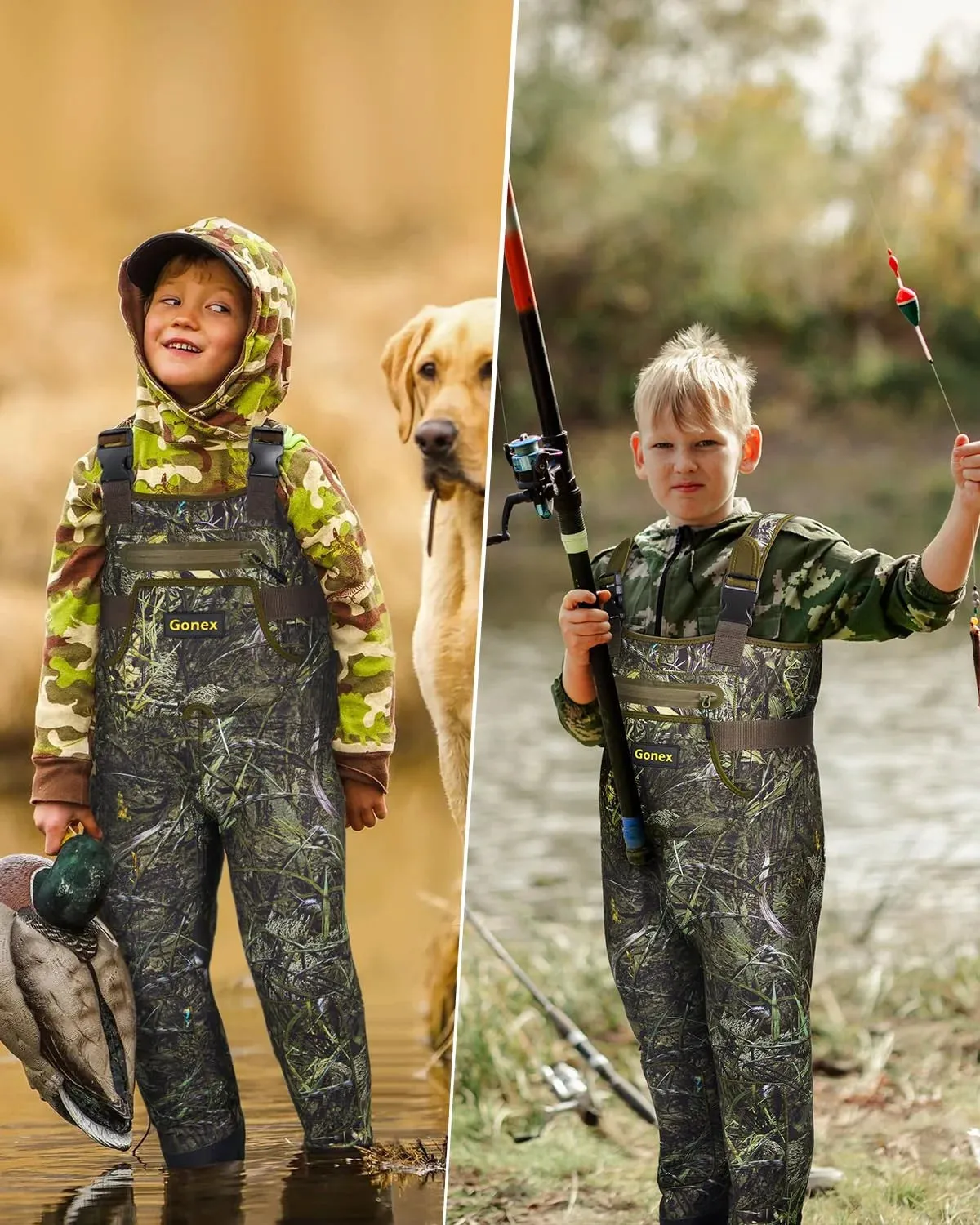 Gonex Neoprene Chest Waders with Boots for Kids