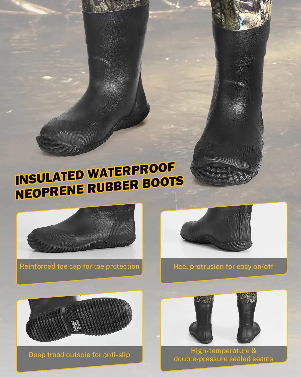 Gonex Neoprene Chest Waders with Boots for Kids