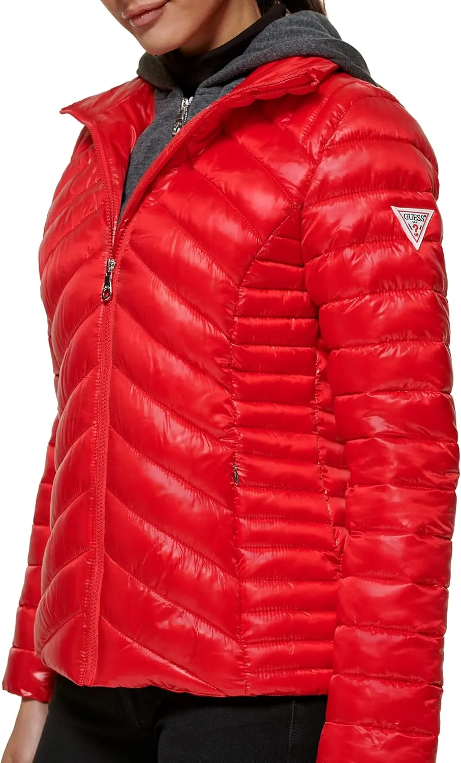 GUESS Women's Light Packable Jacket Quilted, Transitional Puffer
