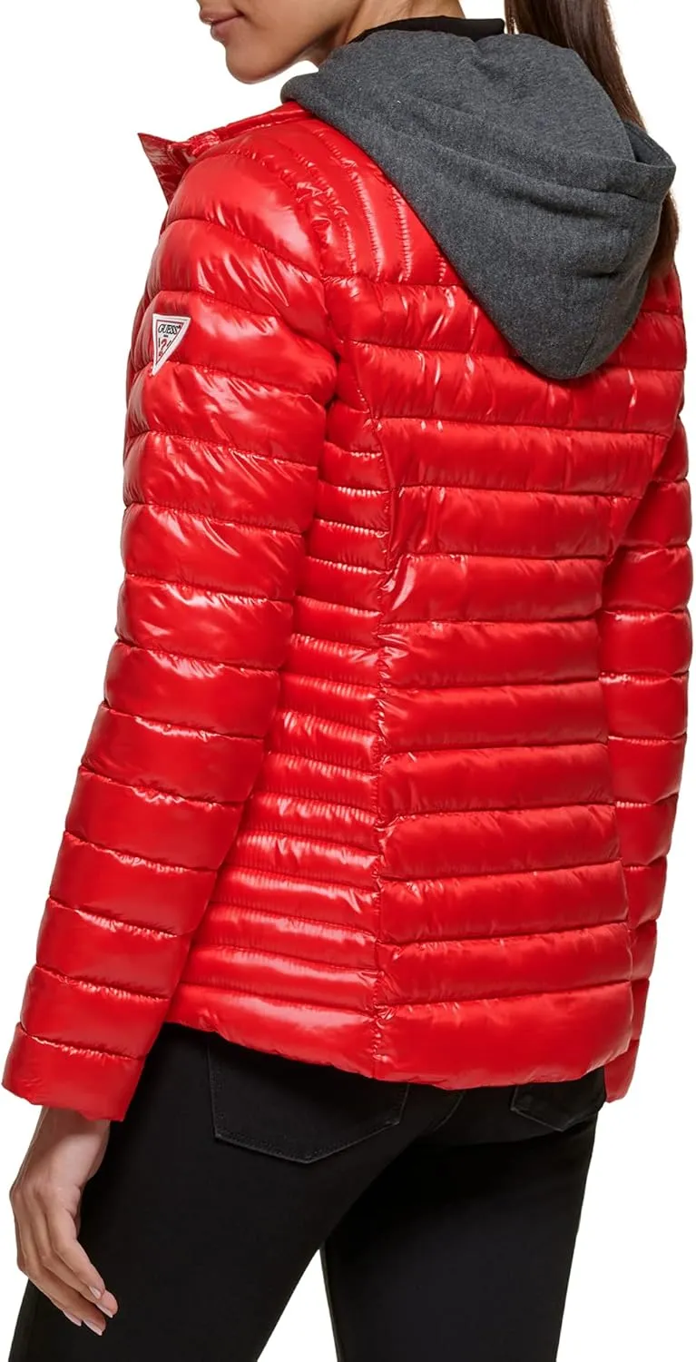 GUESS Women's Light Packable Jacket Quilted, Transitional Puffer