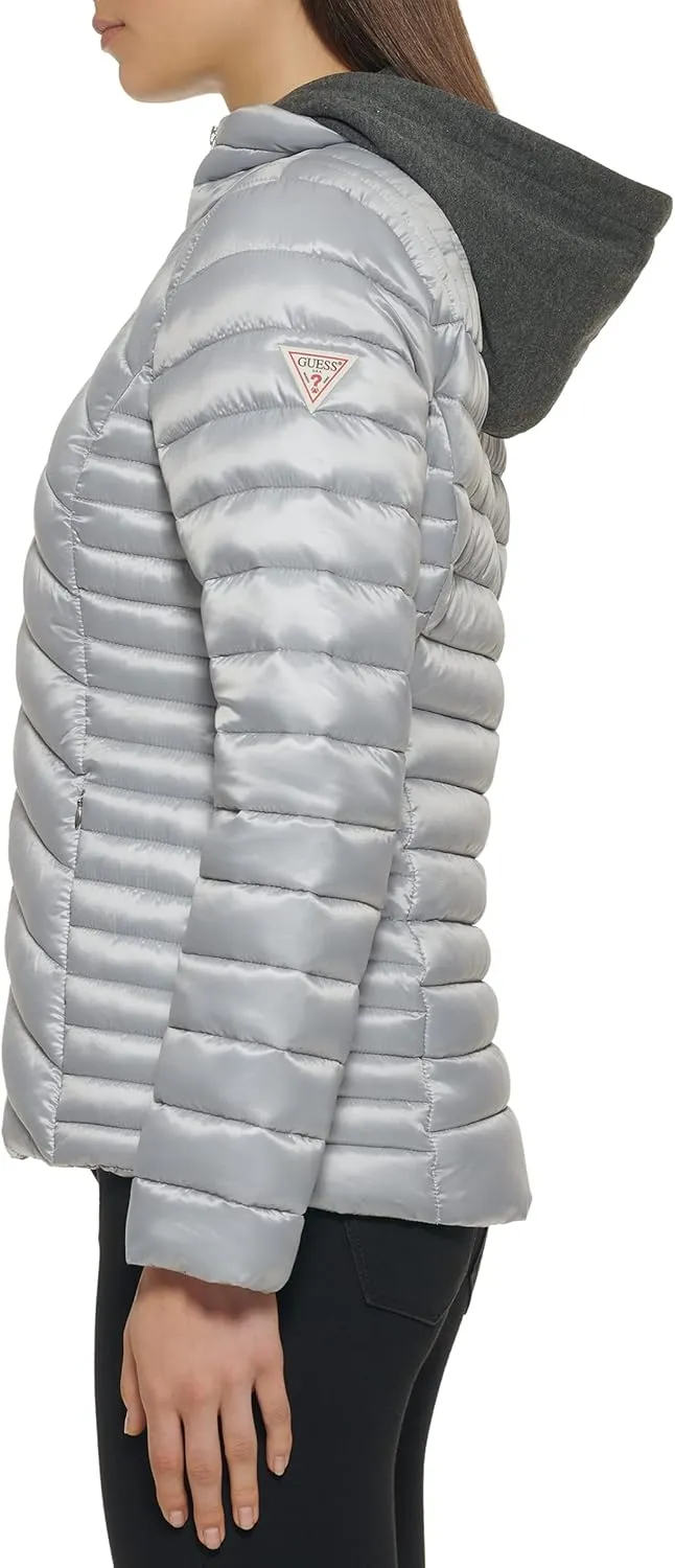 GUESS Women's Light Packable Jacket Quilted, Transitional Puffer