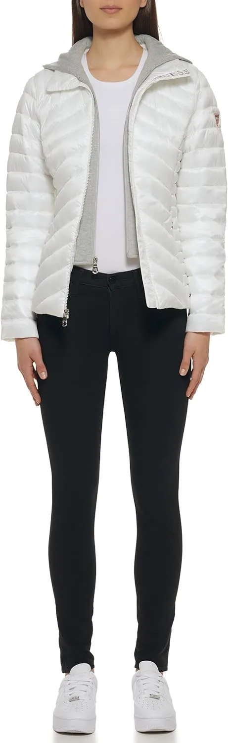 GUESS Women's Light Packable Jacket Quilted, Transitional Puffer