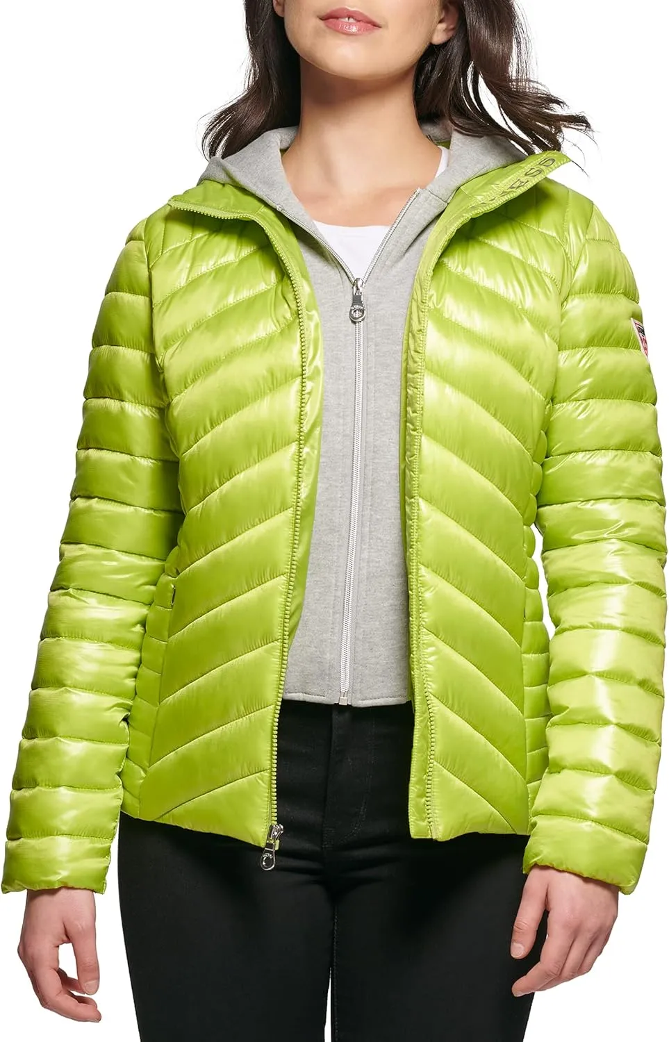 GUESS Women's Light Packable Jacket Quilted, Transitional Puffer