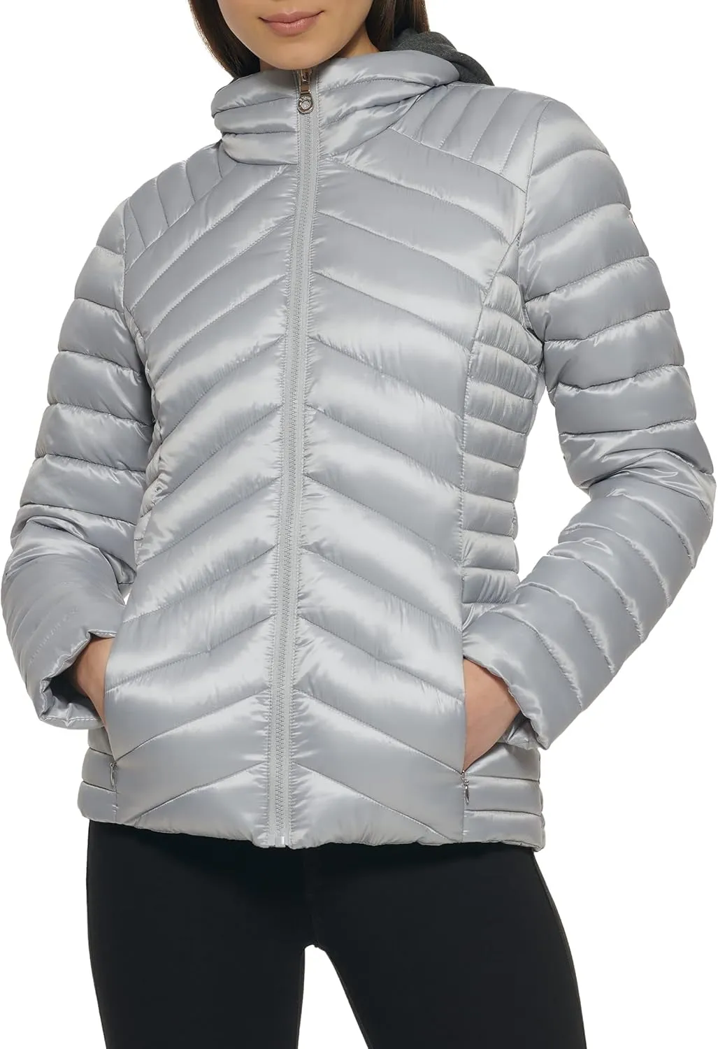 GUESS Women's Light Packable Jacket Quilted, Transitional Puffer